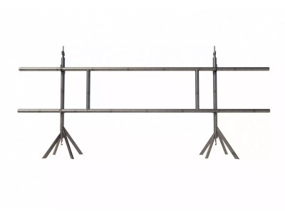 Leuningstaander breedplaatvloer met adapter voor dubbele leuning