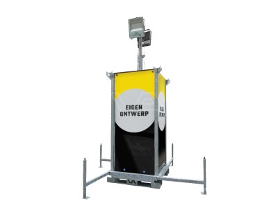 Lichtmast VA FlexLight 2.3 - 8.3 m | 2 x 200 watt LED – Met eigen reclame