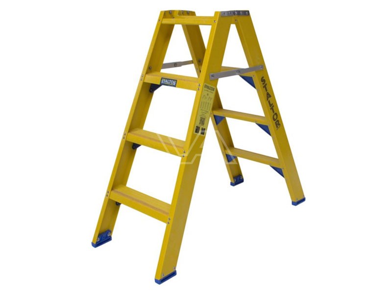 Dubbele trapladder kunststof 2x4 treden | Staltor