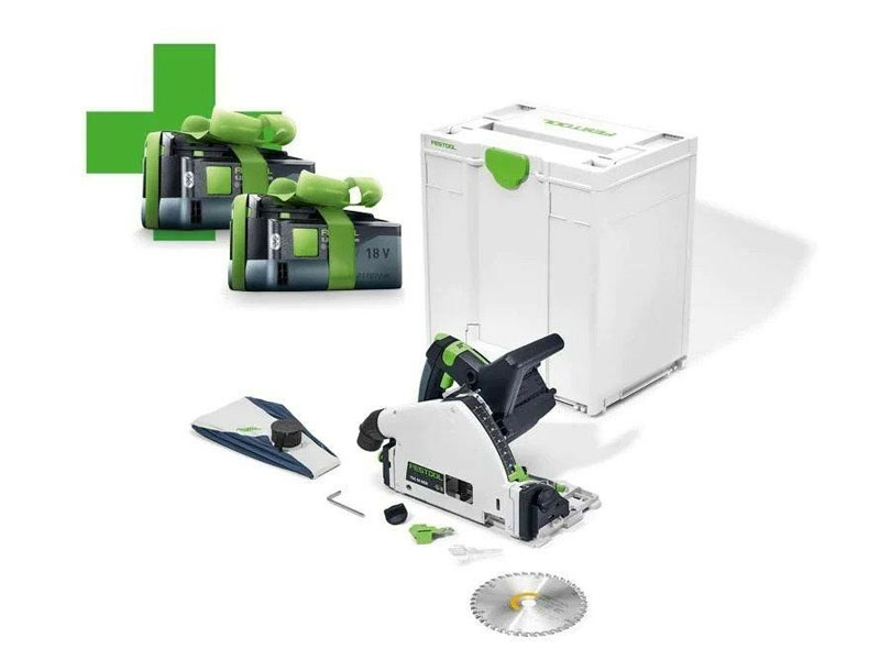 Festool invalzaag TSC 55 KEB-Basic 160mm + 2x 18V 5,0 Ah accu