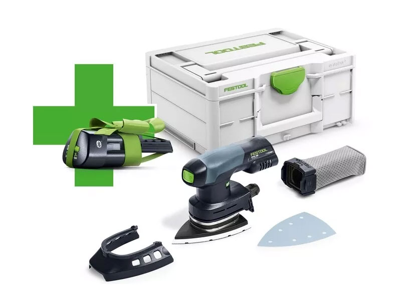 Festool accu deltaschuurmachine + gratis ERGO accu DTSC 400-Basic-ERGO