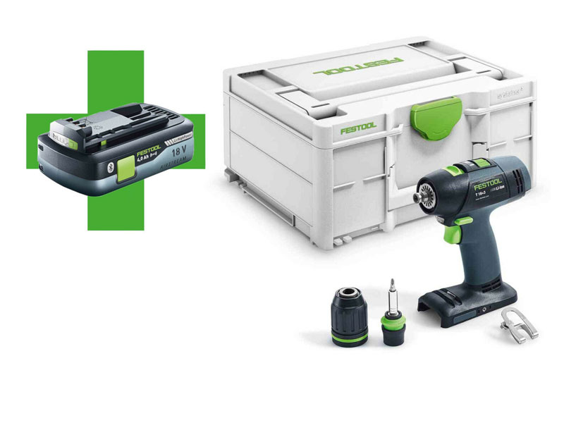 Festool accu boor-schroefmachine + gratis 4.0 Ah accu C 18 Basic