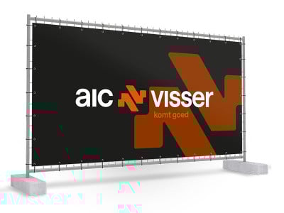 Bouwhek reclamedoek 3.35 x 1.75 m | Eigen opdruk