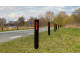 Bermpaal zwart met twee reflectoren