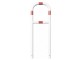Sluishek wit-rood met dwarsstang 1400mm hoog in beton | ø 60 mm