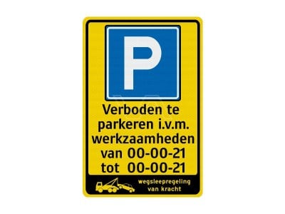 Niet parkeren bord PM01 DOR kl2 