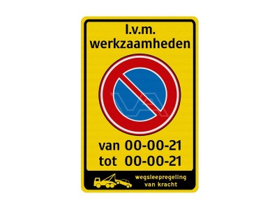 Niet parkeren bord PM02 DOR kl2 