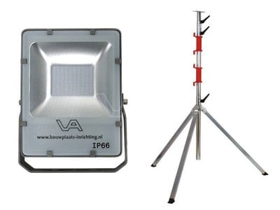 LED-bouwlamp 75 Watt SMD met telescoopstatief Prof 4-delig