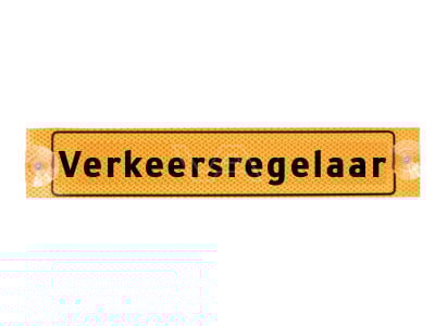 Verkeersregelaar bordje met zuignappen