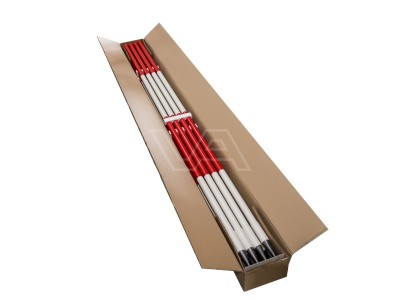 Jalon hout geplastificeerd rode top | doos 12 stuks