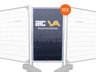 Bouwhek-reclameframe 10 stuks | Eigen opdruk