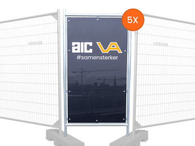 Bouwhek-reclameframe 5 stuks | Eigen opdruk