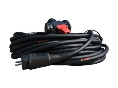 Verlengsnoer 3x2.5 qmm met 3-voudig verdeelblok | 25 meter