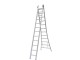 Ladder uitschuifbaar 2-delig 2 x 12 Solide