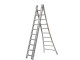 Ladder uitschuifbaar 3-delig 3 x 10 Solide