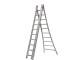 Ladder uitschuifbaar 3-delig 3 x 12 Solide