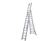 Ladder uitschuifbaar 3-delig 3 x 12 Solide