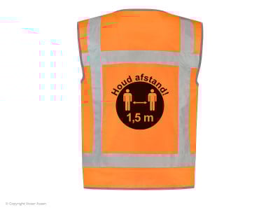 RWS veiligheidsvest Houd Afstand oranje
