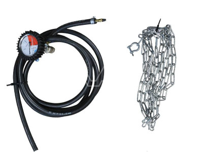 Rioolafsluiter vulslang 3m + manometer met 3mm-ketting 3m