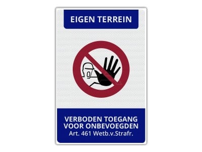 Verkeersbord Eigen Terrein ET05 40 x 60 cm