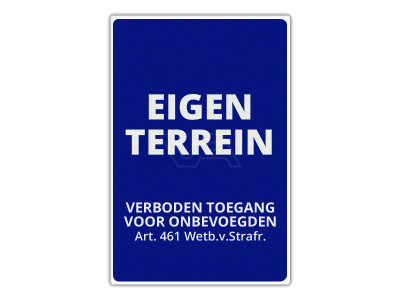 Verkeersbord Eigen Terrein ET06 40 x 60 cm