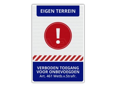 Verkeersbord Eigen Terrein ET08 40 x 60 cm