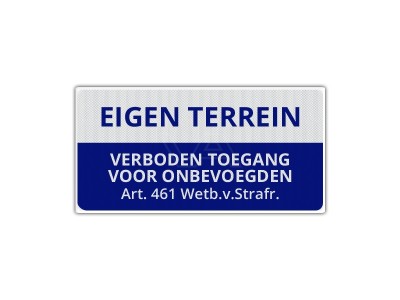 Verkeersbord Eigen Terrein ET03 40 x 20 cm