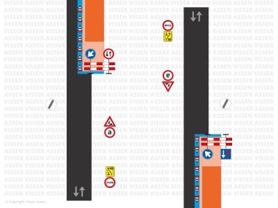 Wegafzetting enkelbaans 1205 max. 1 dag