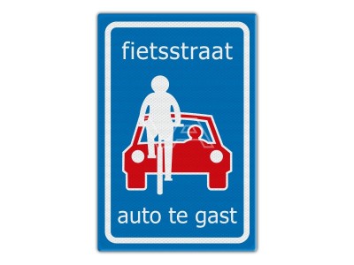Verkeersbord RVV L51 - Fietsstraat, Auto te Gast