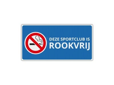 Verkeersbord RV16 - Deze Sportclub is Rookvrij 40 x 20