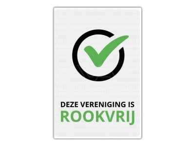 Verkeersbord RV05 - Deze Vereniging is Rookvrij 40 x 60