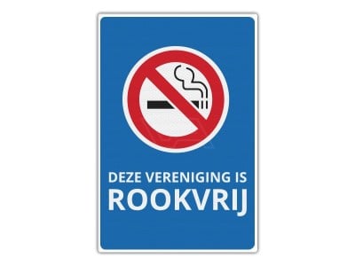 Verkeersbord RV11 - Deze Vereniging is Rookvrij 40 x 60