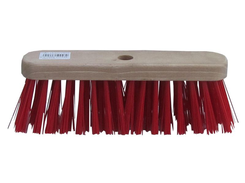 Bezem PVC rood kap plat 28 cm