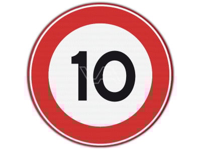 Verkeersbord RVV A01-10 Maximumsnelheid 10 km