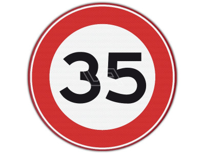 Verkeersbord RVV A01-35 - Maximumsnelheid 35 km