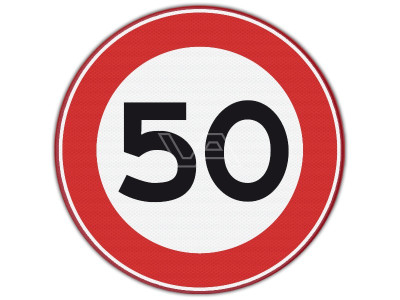 Verkeersbord RVV A01-50 - Maximumsnelheid 50 km