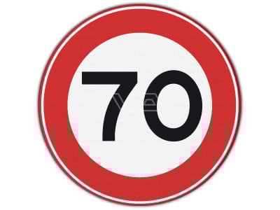 Verkeersbord RVV A01-70 - Maximumsnelheid 70 km