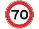 Verkeersbord RVV A01-70 - Maximumsnelheid 70 km