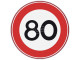 Verkeersbord RVV A01-80 - Maximumsnelheid 80 km