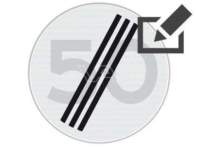 Verkeersbord RVV A02  - Einde maximumsnelheid Ø 60 cm 
