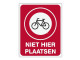 Parkeerbord IB11 - Fietsen niet hier plaatsen - bord dor lak 20 x 25