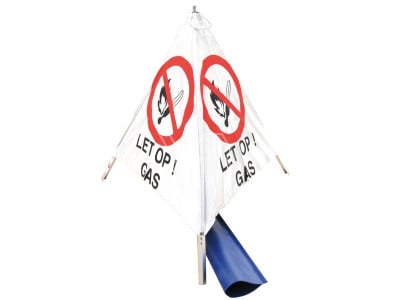 Vouwdriehoek Let op! Gas 70 cm
