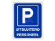 Parkeerbord IB53 bord dor lak 20 x 25 P Uitsluitend Personeel