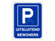 Parkeerbord IB54 bord dor lak 20 x 25 P Uitsluitend Bewoners