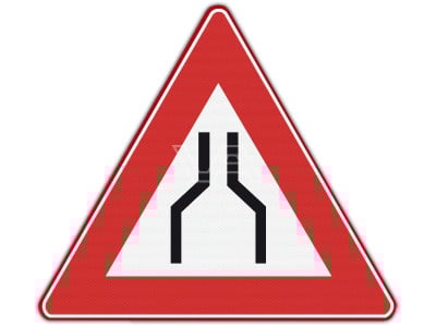 Verkeersbord RVV J17 - Rijbaanversmalling