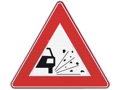 Verkeersbord RVV J25 - Losliggende stenen
