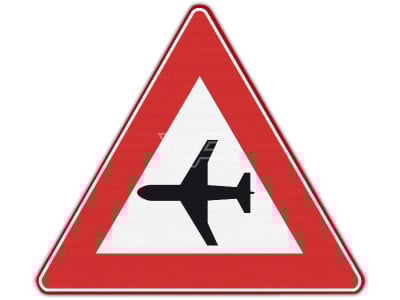 Verkeersbord RVV J30 - Laagvliegende vliegtuigen