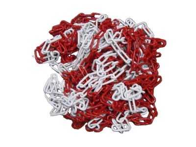 Afzetketting staal rood-wit | 10 meter