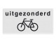 Onderbord RVV OB52 - Uitgezonderd fietsers