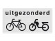 Onderbord RVV OB54 - Uitgezonderd (brom-)fietsers